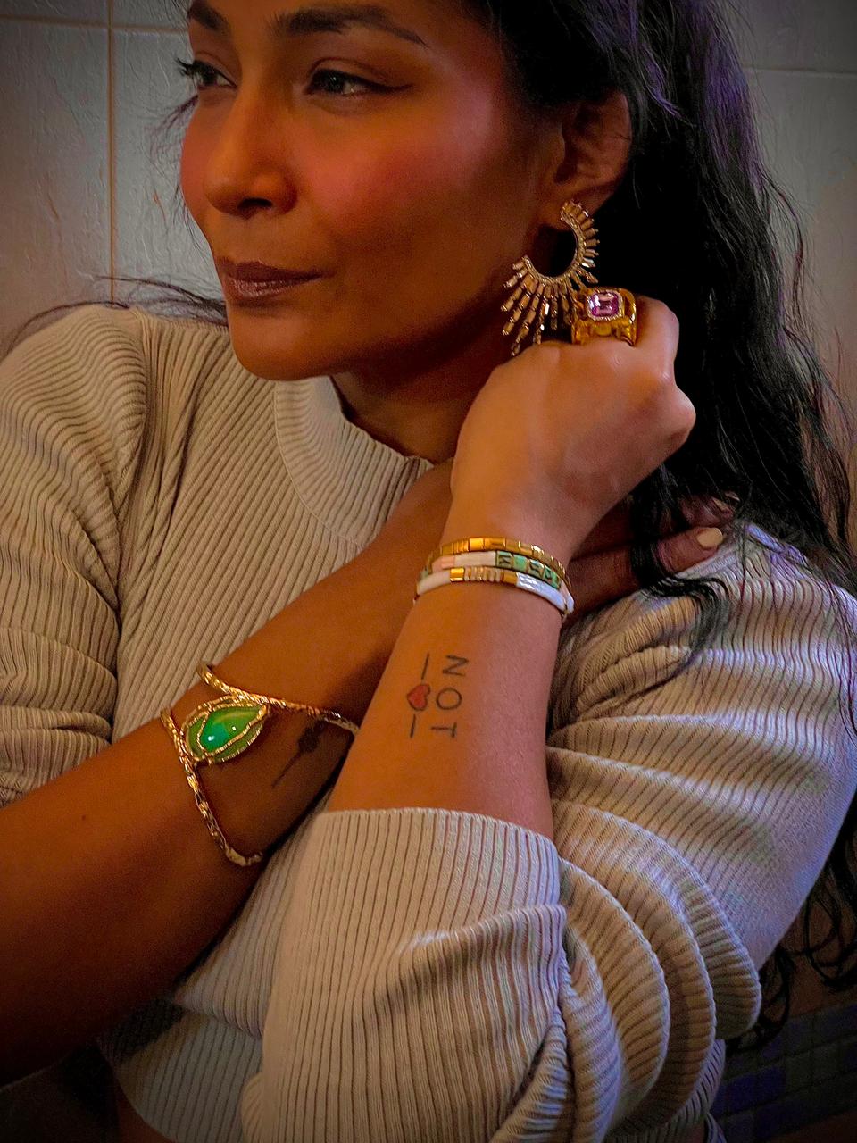 Viridian Cuff in gold tone