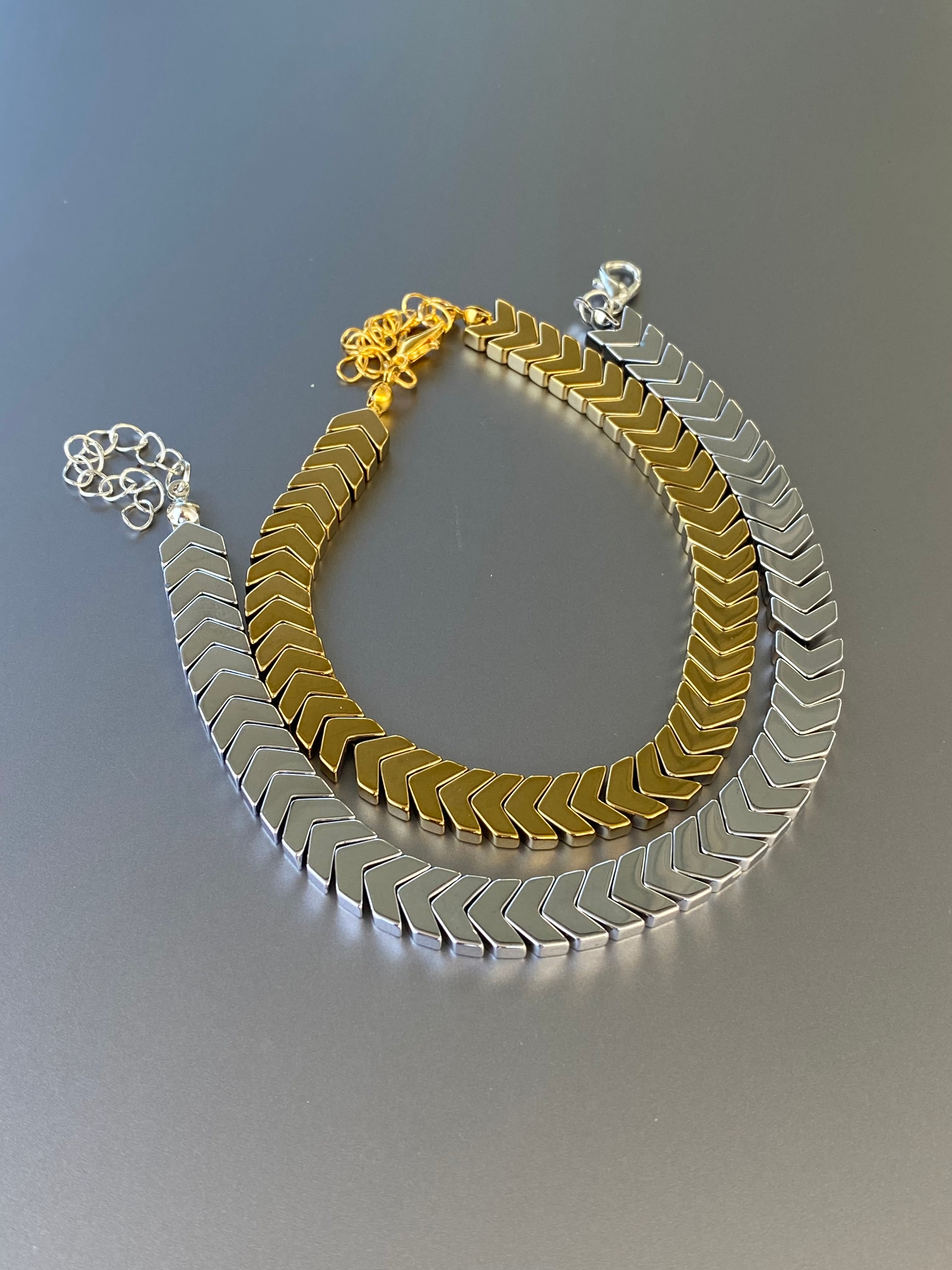 Statement Chevron Bracelet in Gold