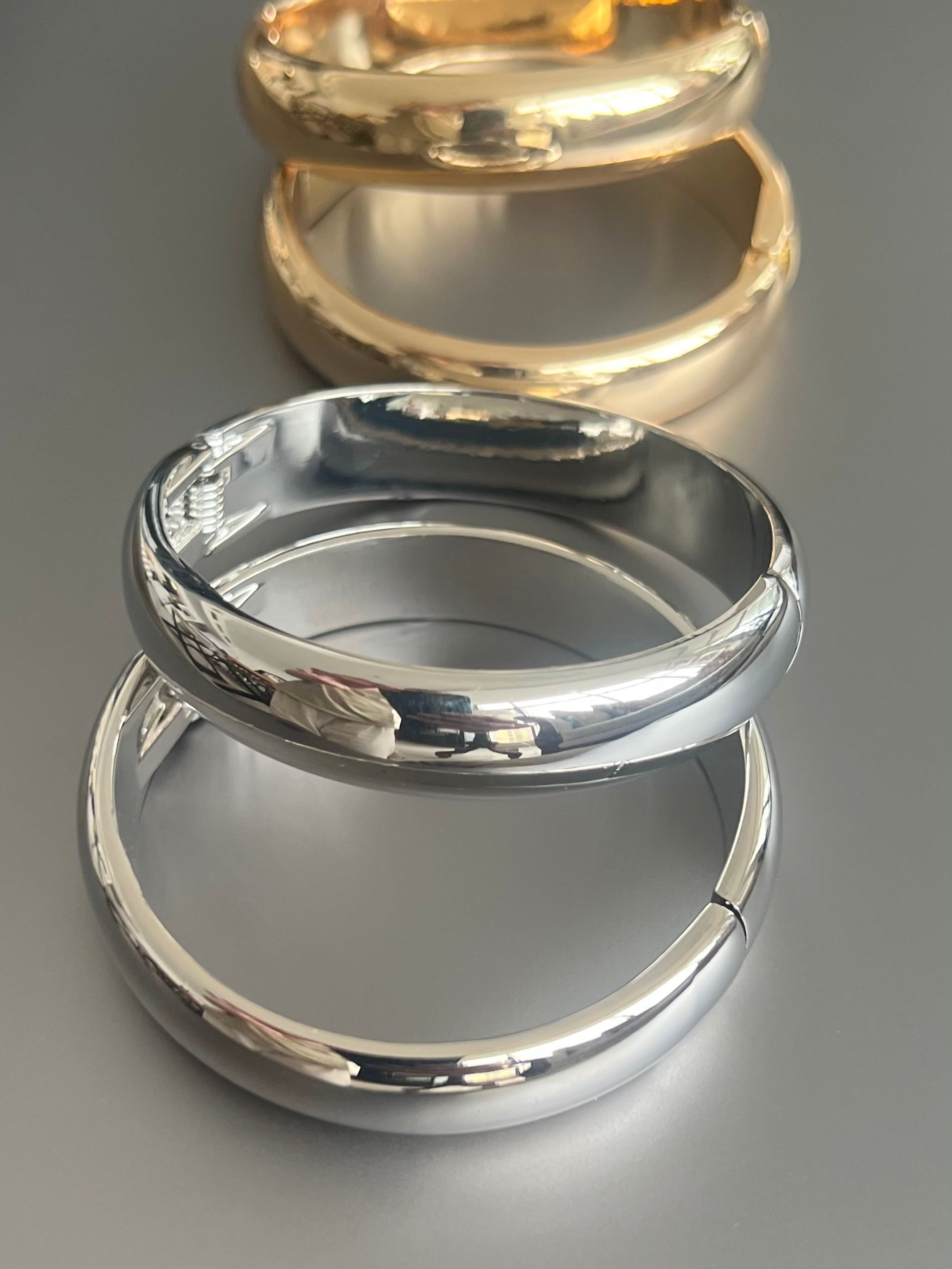 Chunky Mirrored Silver Bangle