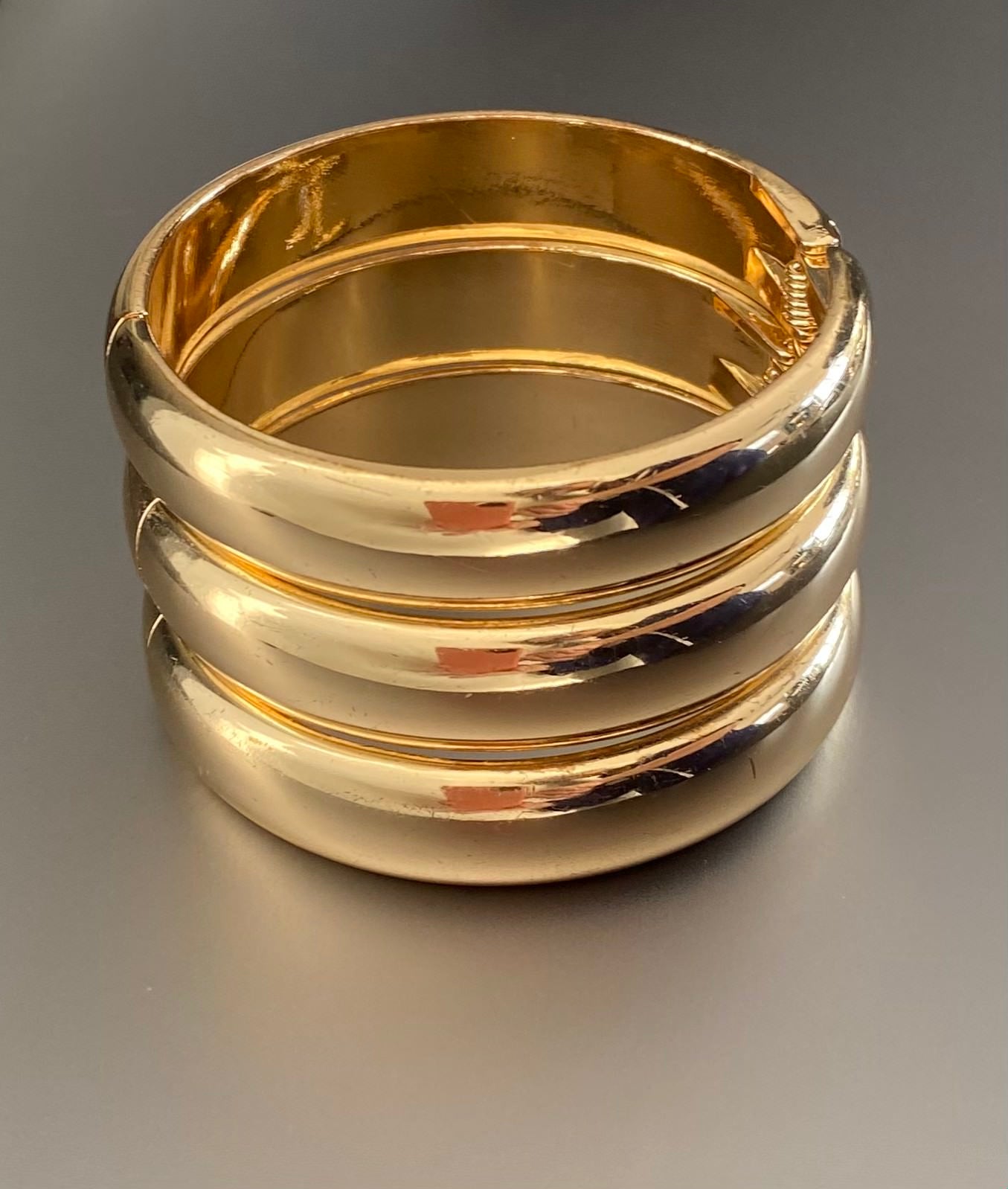 Chunky Mirrored Gold Bangle