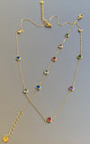 Multi-coloured Gemstone Station Necklace