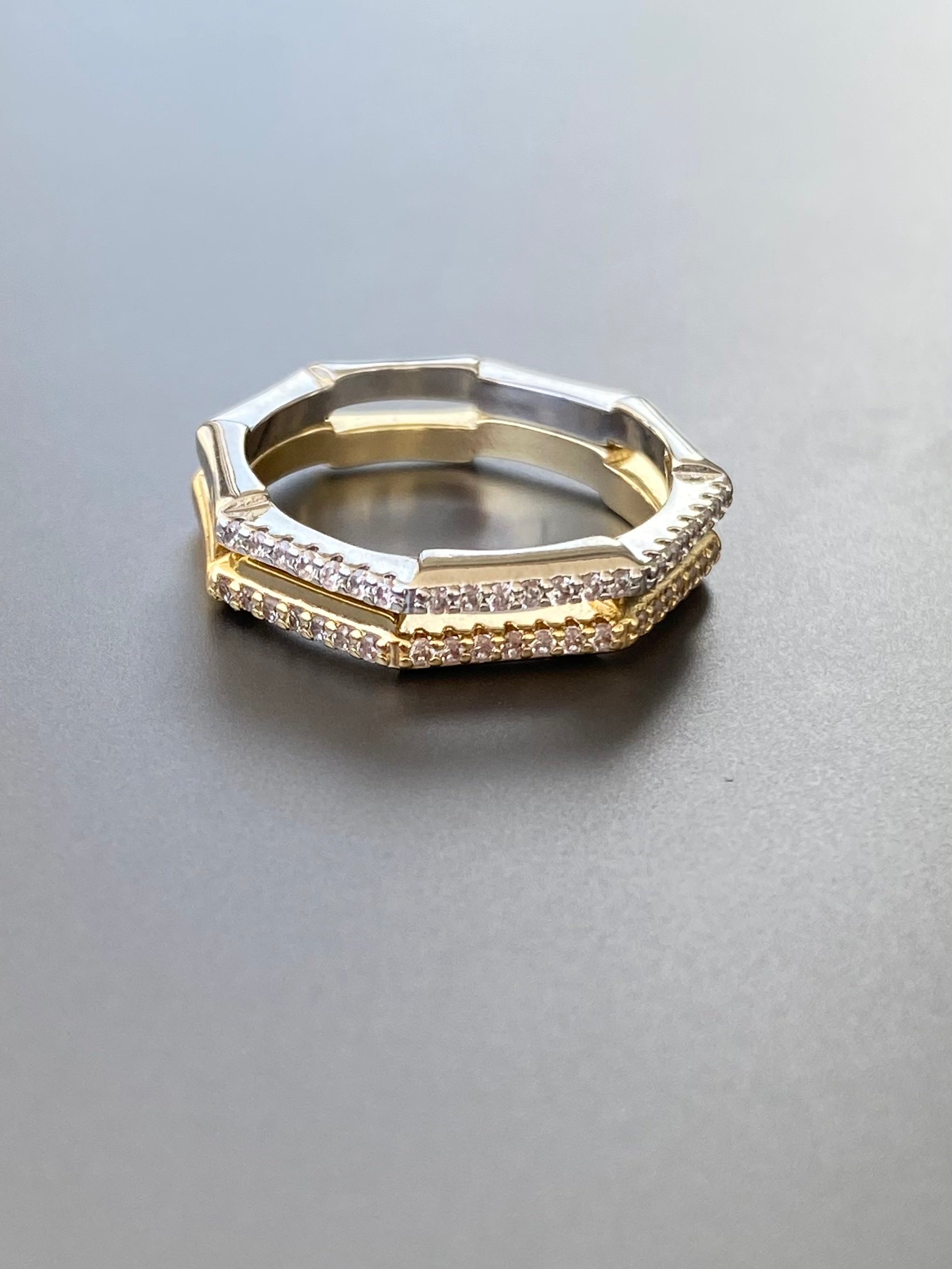 Octaganal Eternity Band in Rhodium