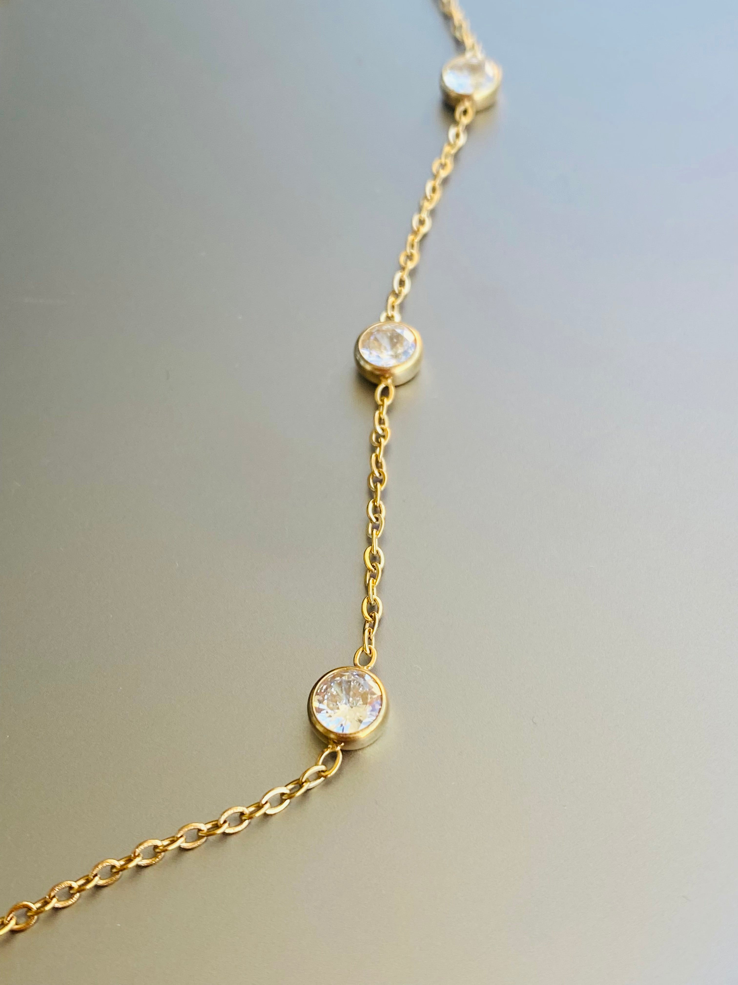 Statement Station Necklace in Yellow Gold