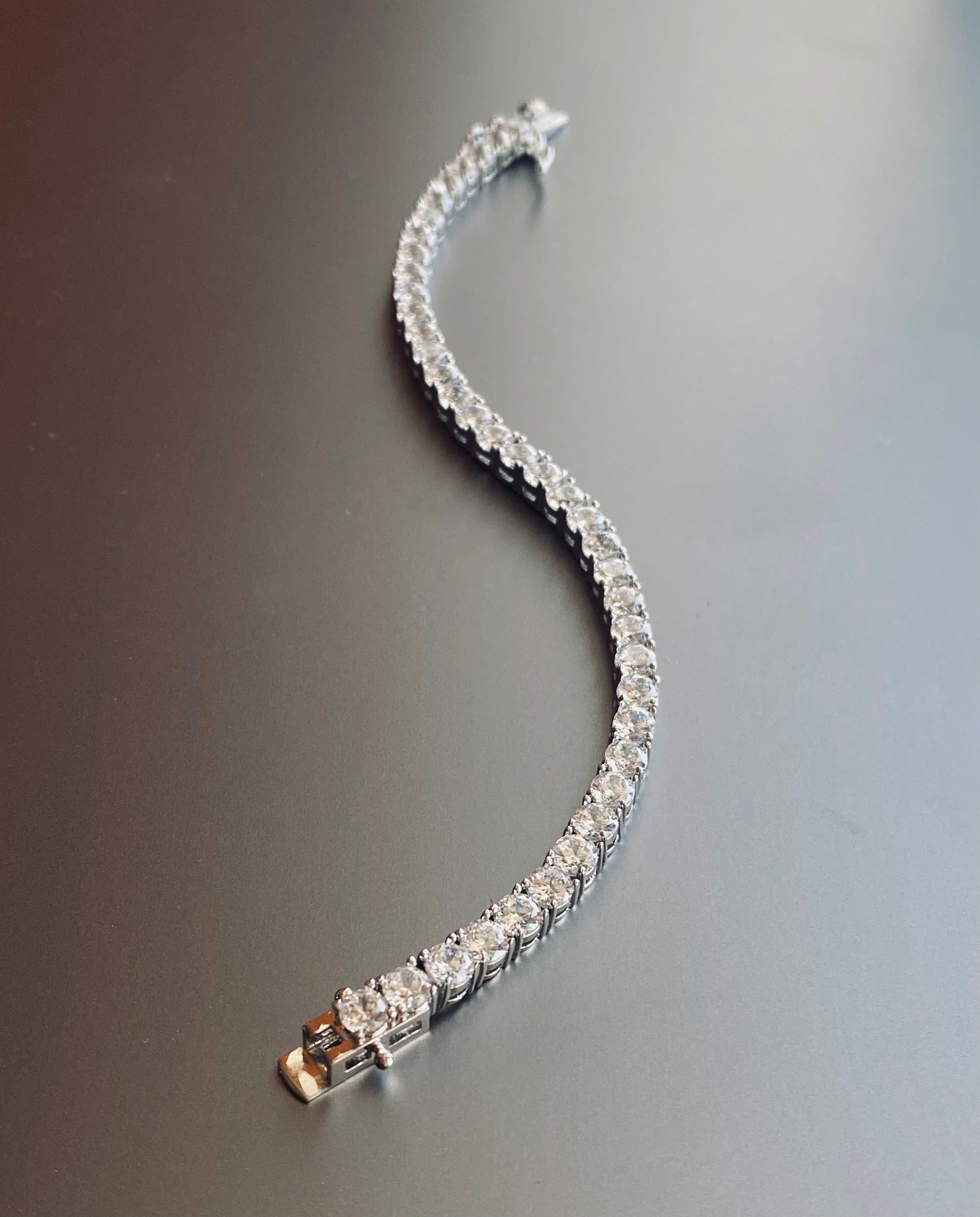 Statement Tennis Bracelet in Rhodium