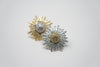 Sunflower Flip Earrings in White & Yellow